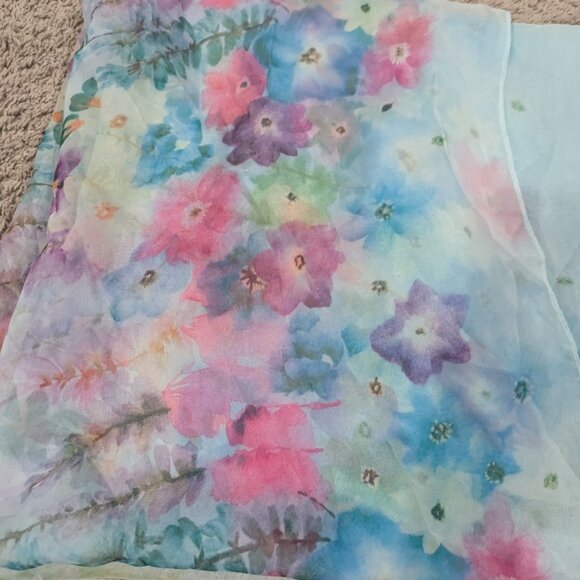 Blue Silk Scarf - Picture 3 of 3